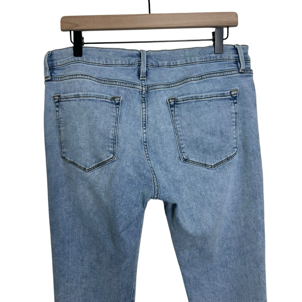 FRAME Le Garcon Crop Light Wash Frayed Hem Jeans Size 31 Denim Y2K Finnigan - Picture 6 of 12